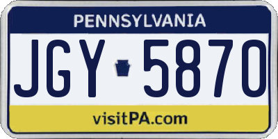 PA license plate JGY5870