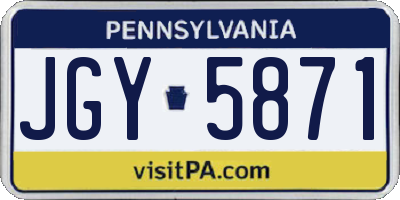 PA license plate JGY5871