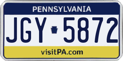 PA license plate JGY5872