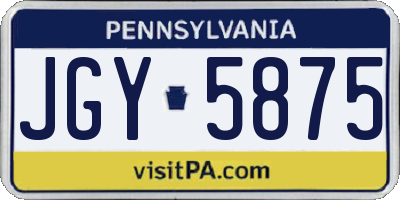 PA license plate JGY5875