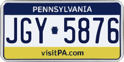 PA license plate JGY5876