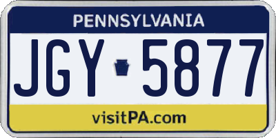 PA license plate JGY5877