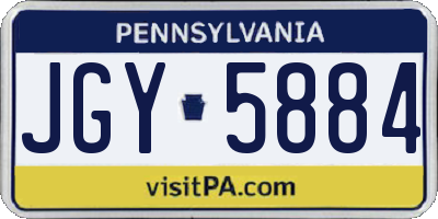 PA license plate JGY5884
