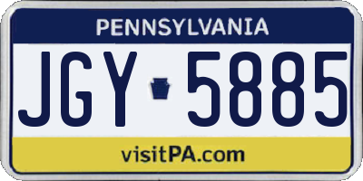 PA license plate JGY5885