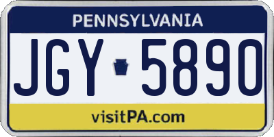 PA license plate JGY5890