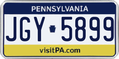 PA license plate JGY5899