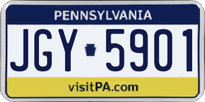 PA license plate JGY5901