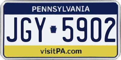 PA license plate JGY5902