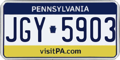 PA license plate JGY5903