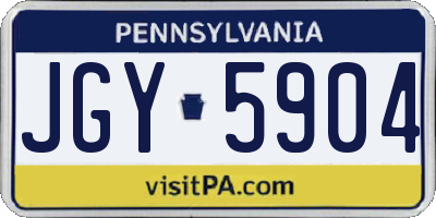 PA license plate JGY5904