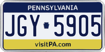 PA license plate JGY5905