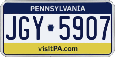 PA license plate JGY5907