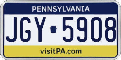 PA license plate JGY5908