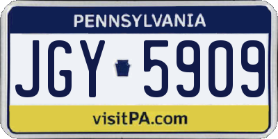 PA license plate JGY5909