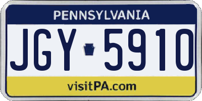 PA license plate JGY5910