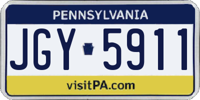 PA license plate JGY5911