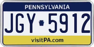 PA license plate JGY5912