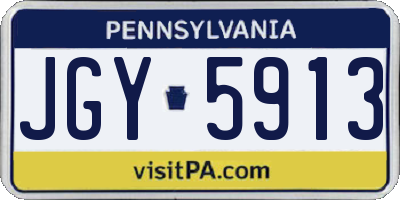 PA license plate JGY5913
