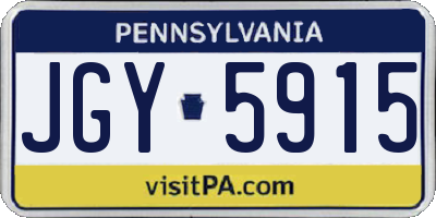 PA license plate JGY5915