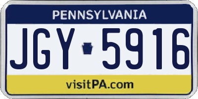 PA license plate JGY5916