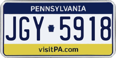 PA license plate JGY5918