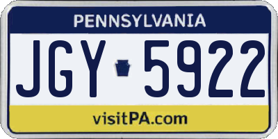 PA license plate JGY5922