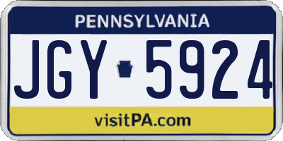 PA license plate JGY5924