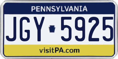 PA license plate JGY5925