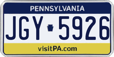 PA license plate JGY5926