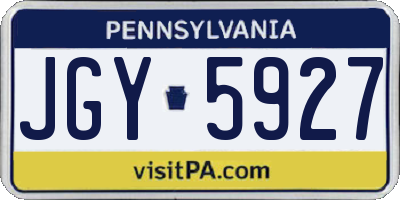 PA license plate JGY5927