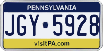 PA license plate JGY5928