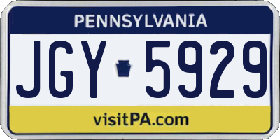 PA license plate JGY5929