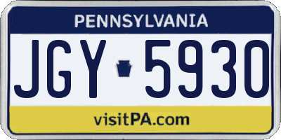PA license plate JGY5930