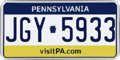 PA license plate JGY5933