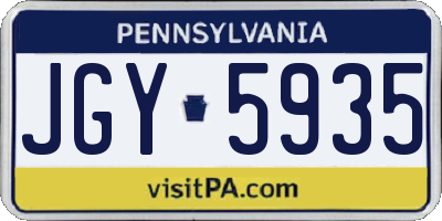 PA license plate JGY5935