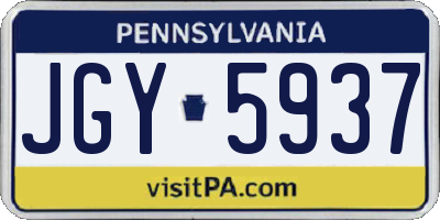 PA license plate JGY5937