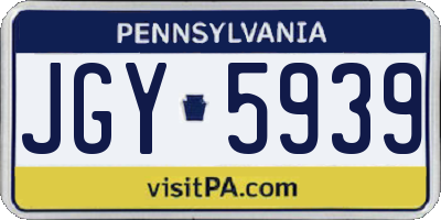 PA license plate JGY5939