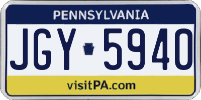 PA license plate JGY5940