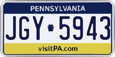 PA license plate JGY5943