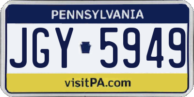 PA license plate JGY5949