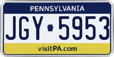PA license plate JGY5953
