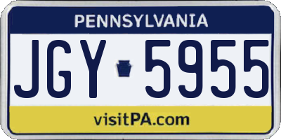 PA license plate JGY5955
