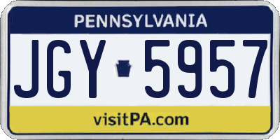 PA license plate JGY5957