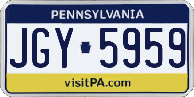 PA license plate JGY5959