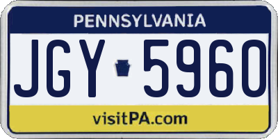 PA license plate JGY5960