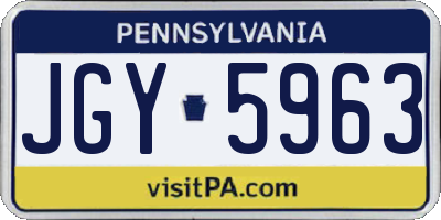 PA license plate JGY5963