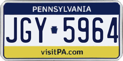 PA license plate JGY5964