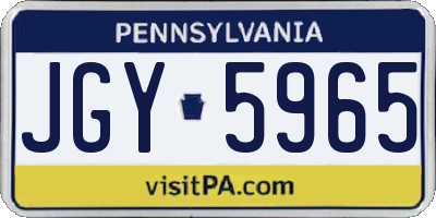 PA license plate JGY5965