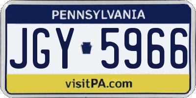 PA license plate JGY5966