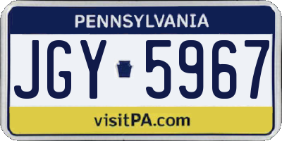 PA license plate JGY5967
